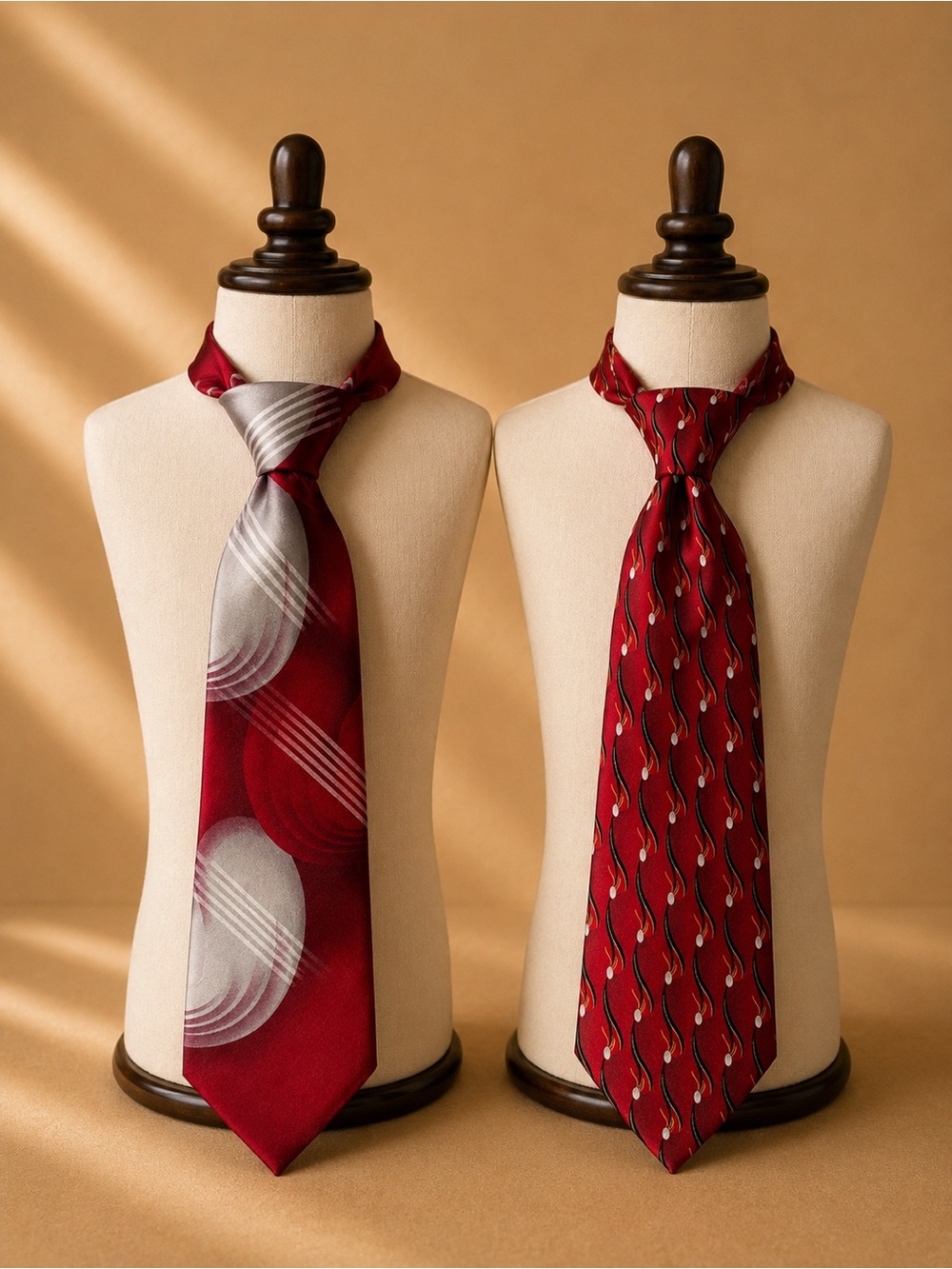 Men's Red Patterned Necktie - Refined Classic Design